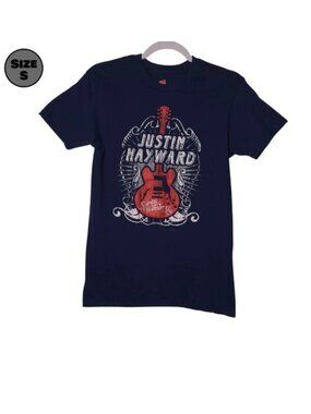 Justin Hayward: Spirits of the Western Sky USED Shirt (S, Blue, The Moody Blues)